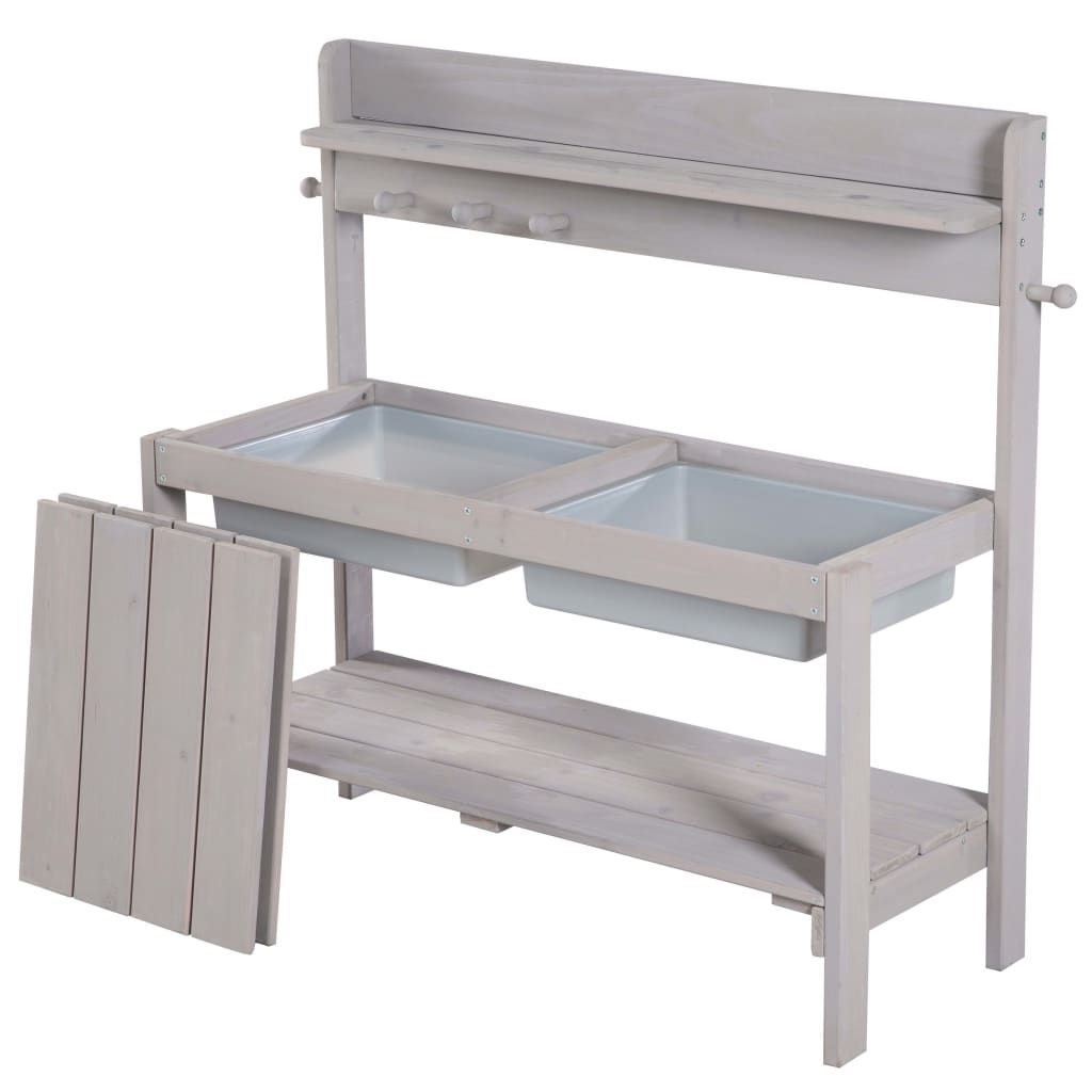 Mesa De Juegos Para Jardín Gris 89,5x35x88,5 Cm Roba