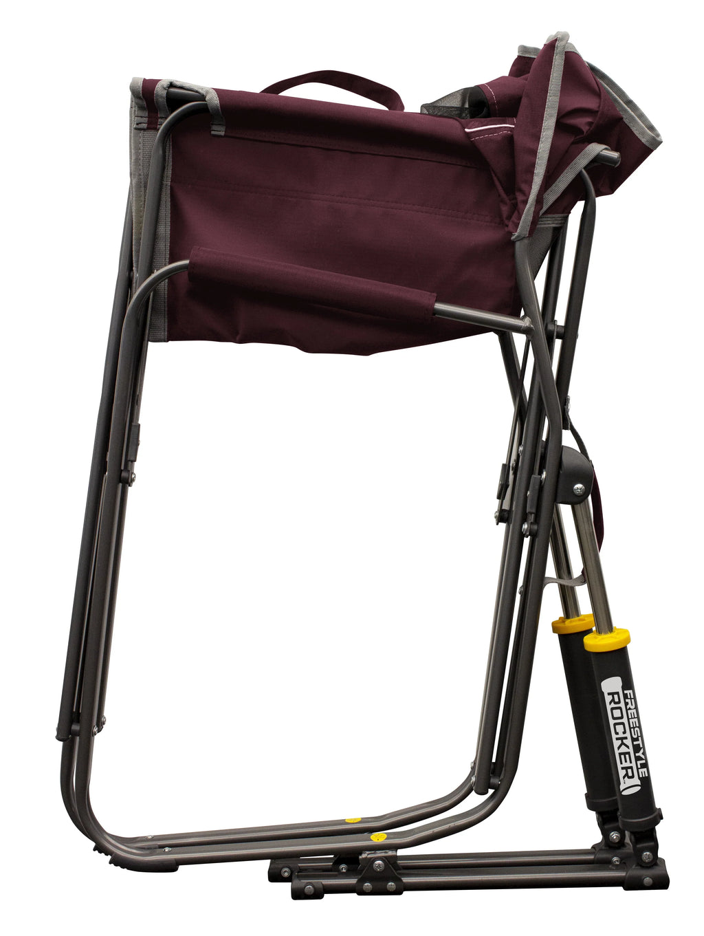 2025 Silla mecedora de camping plegable GCI Outdoor Freestyle Rocker, color burdeos