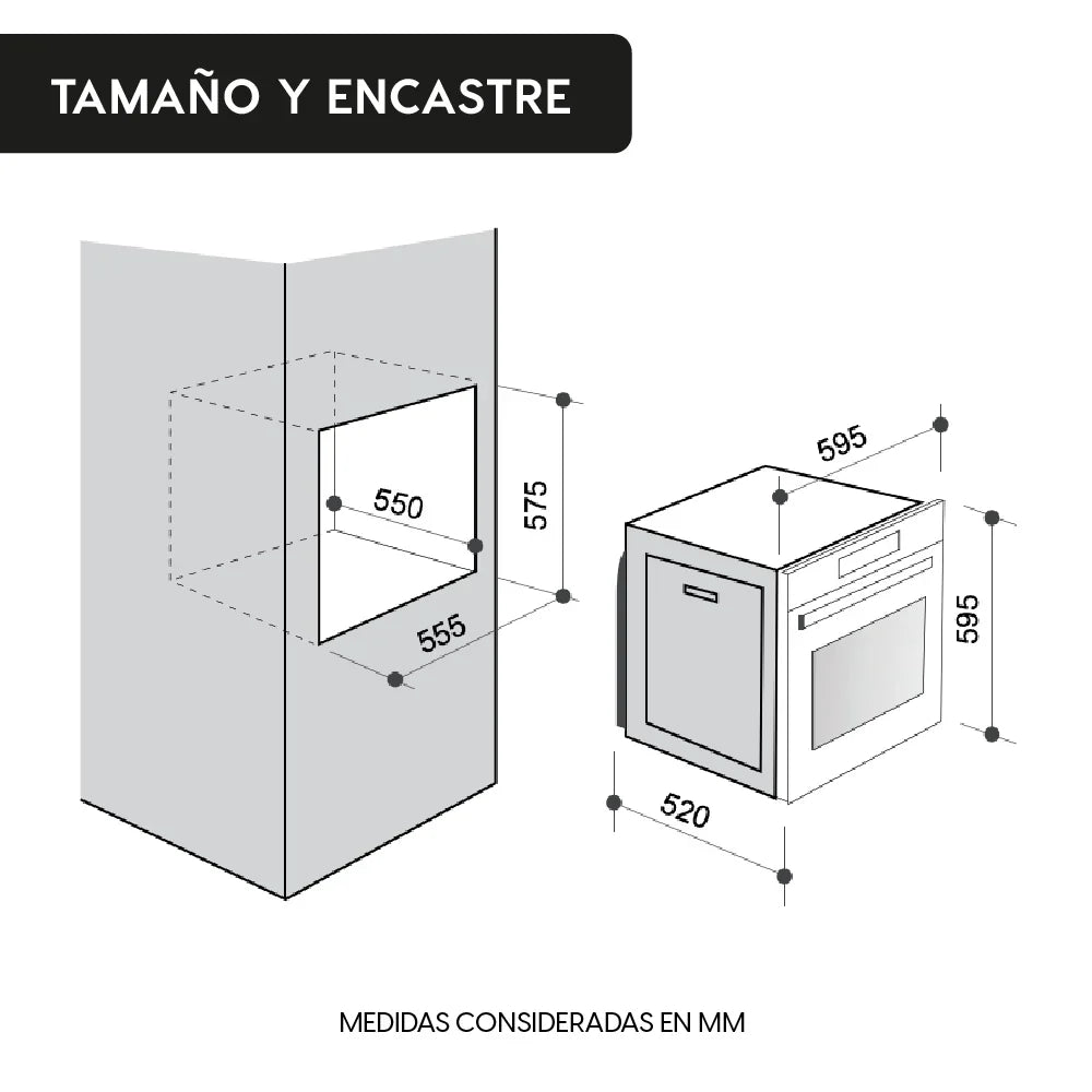 2025 Horno Empotrado Design 57 Lts FDV