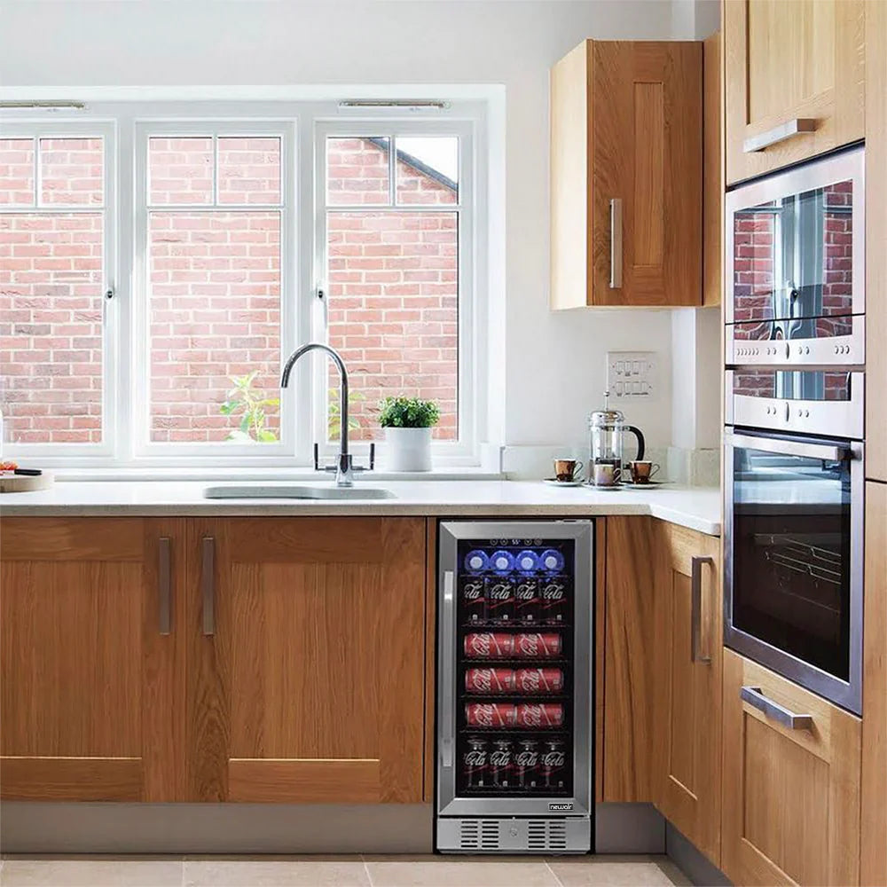 2025 Newair® Refrigerador de Bebidas Empotrable de Acero Inoxidable - 96 Latas - 15”