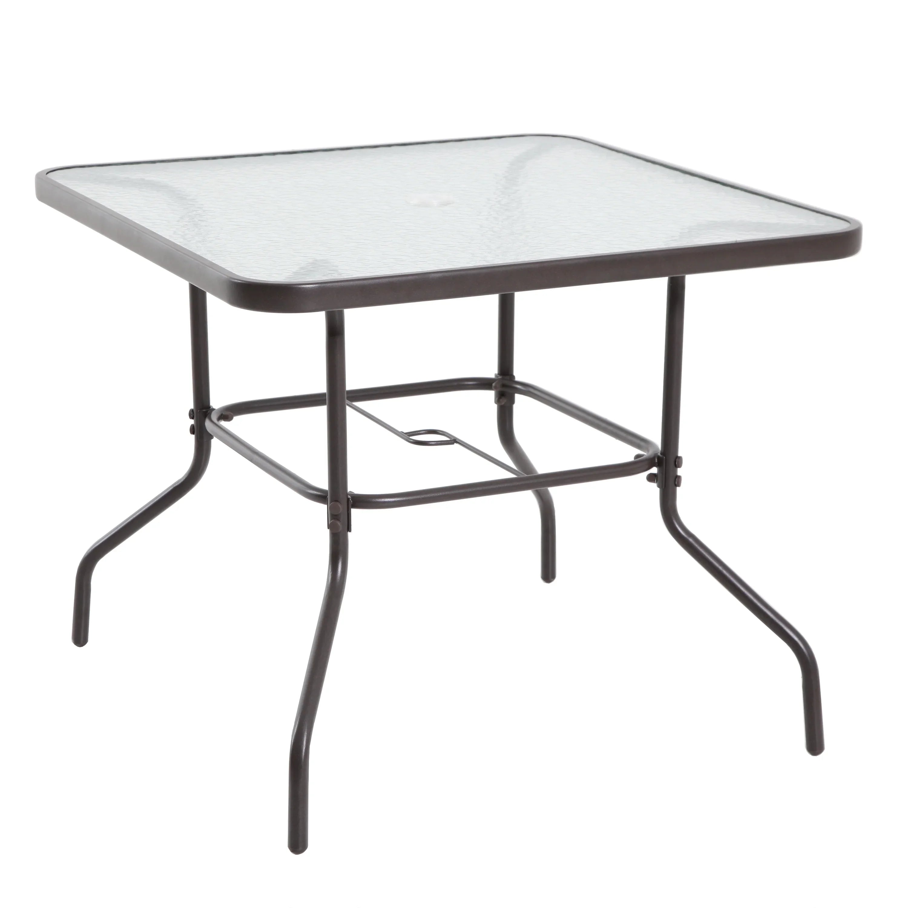 2025 Juego de comedor exterior Mainstays Albany Lane de 6 piezas con sombrilla, acero, rojo