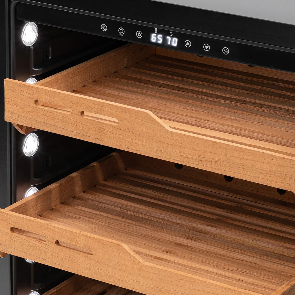 2025 Humidor eléctrico para puros Newair®, capacidad para 1,500 puros, empotrable o independiente