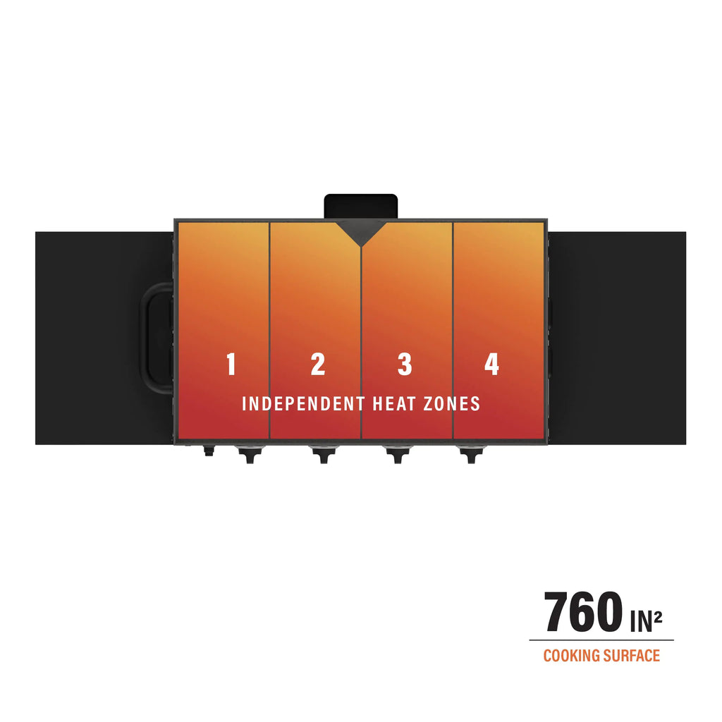 Blackstone Estación de Cocina a Gas de 36 Pulgadas – Plancha con 4 Quemadores, Parrilla Exterior Profesional de Calidad de Restaurante con Estantes Laterales