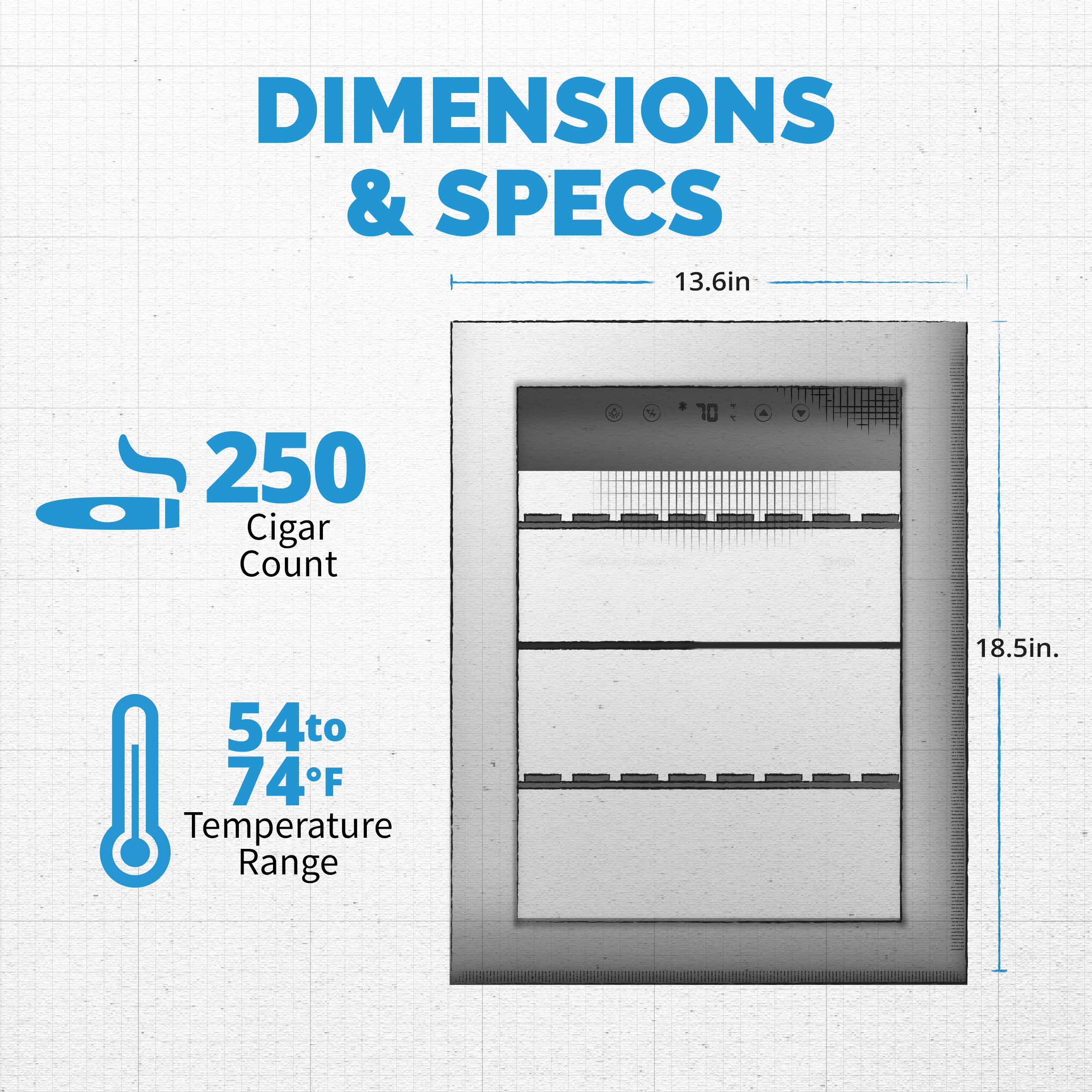 2025 Humidificador Eléctrico para Puros Newair con Opti-Temp™ – Capacidad para 250 Puros