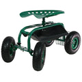 2025 Carrito de Jardín Rodante Sunnydaze con Asiento de Trabajo y Manillar de Dirección