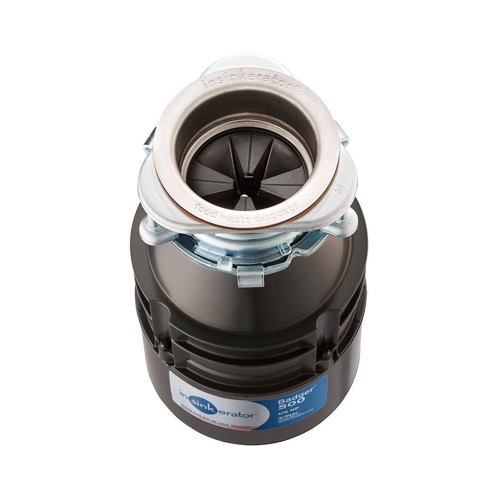 InSinkErator Badger 500 – Triturador de Desperdicios de Cocina de Alimentación Continua 1/2 HP