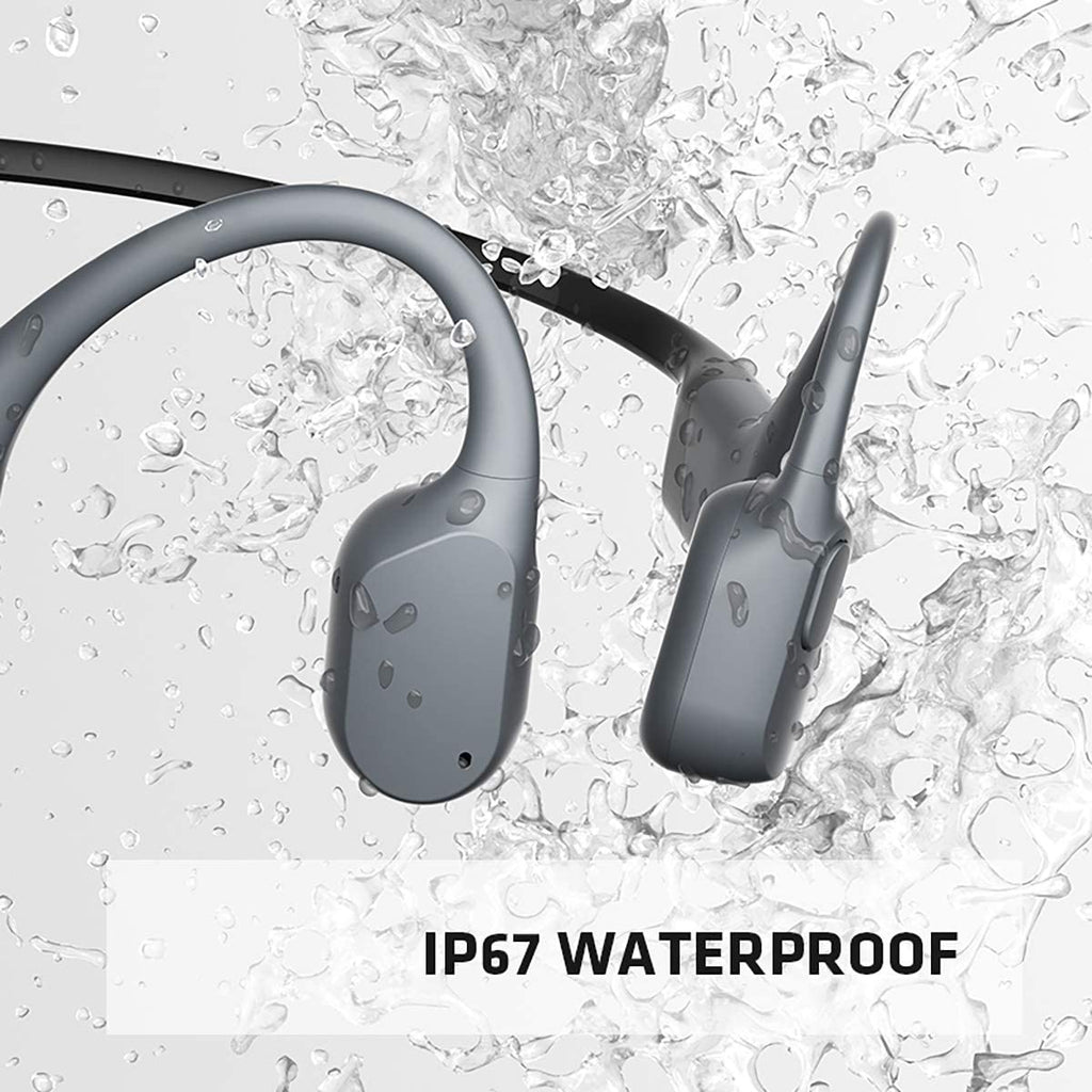 AfterShokz Aeropex Auriculares Inalámbricos de Conducción Ósea de Oreja Abierta con Cinturón Deportivo, Negro Cósmico, 2.3