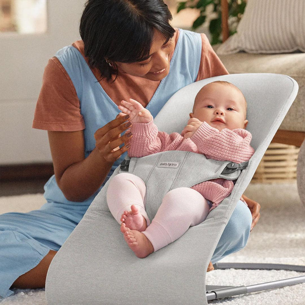 BabyBjörn Bouncer Bliss Woven Mélange -Gris claro