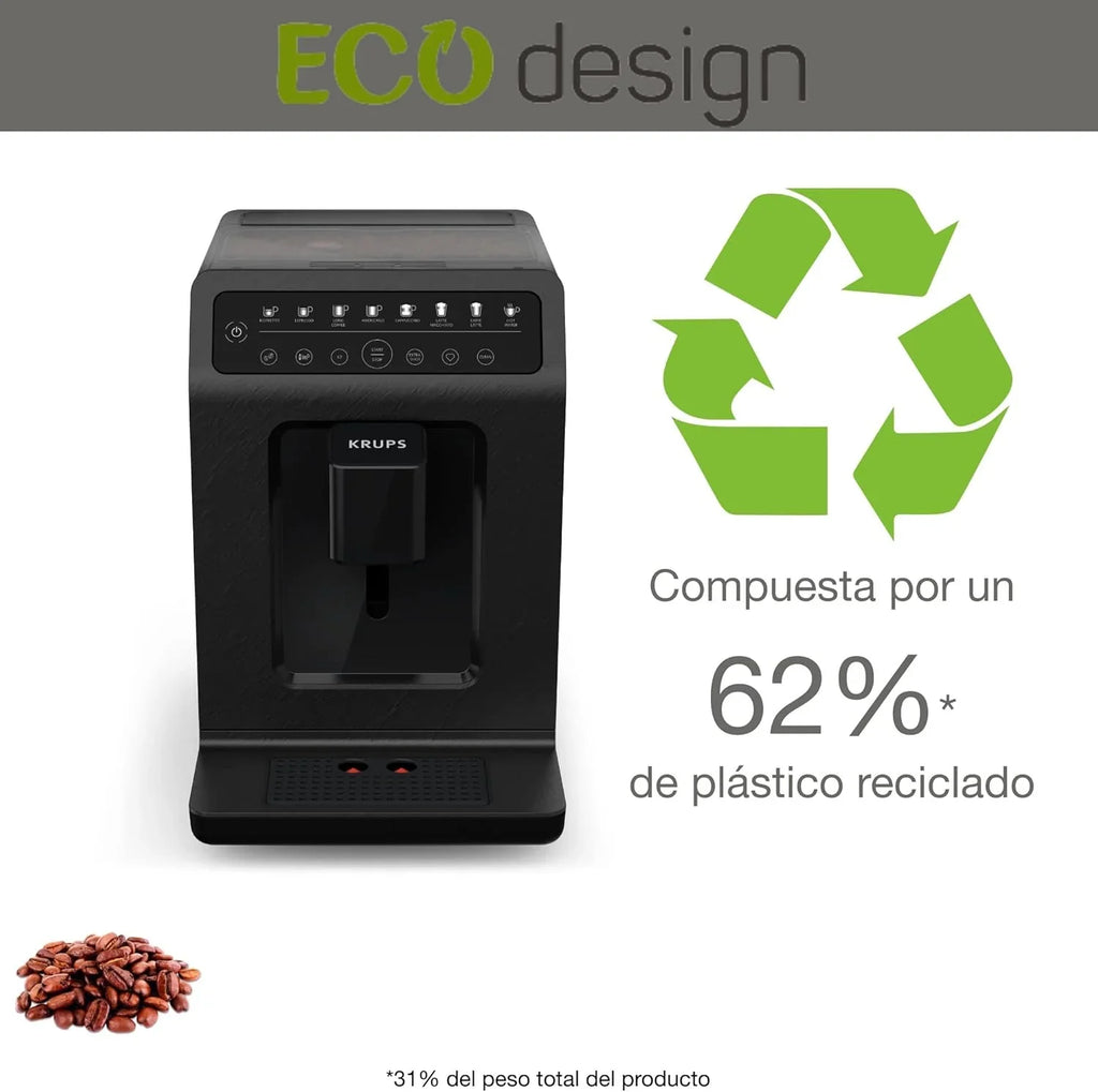 2025 Krups Evidence Eco Design EA897B Cafetera Superautomática 15 Bares