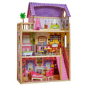 Casa de Muñecas de Madera KidKraft Kayla con Juego de Muebles de 10 Piezas, Casi 4 Pies de Altura