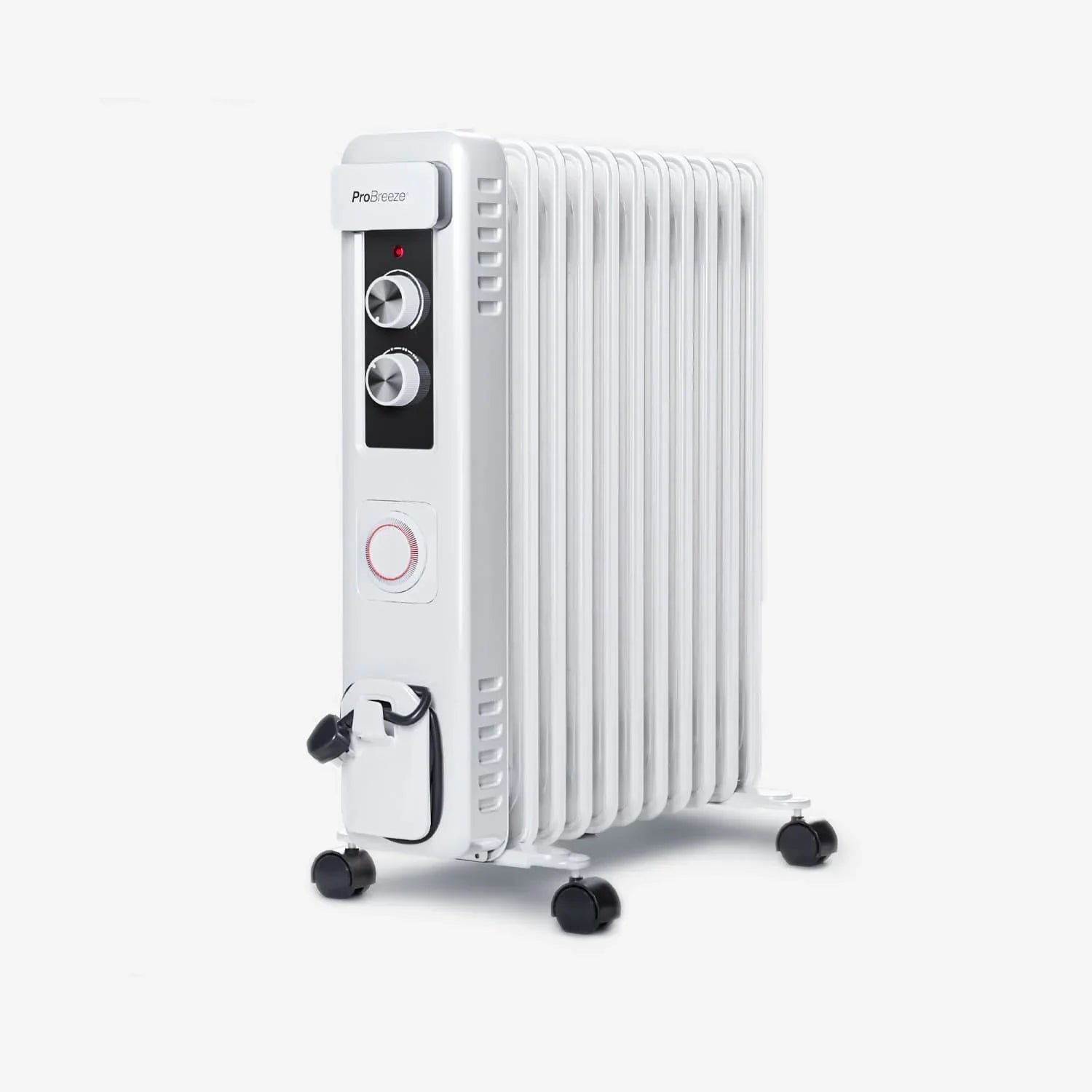 2025 Radiador de aceite 2500W, 11 aletas, con control termostático - Blanco