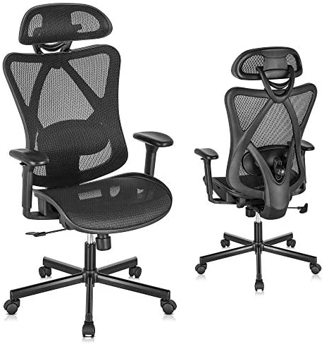 2025 Silla de Oficina Ergonómica SUNNOW, Silla de Escritorio de Malla, Silla Ejecutiva de Respaldo Alto