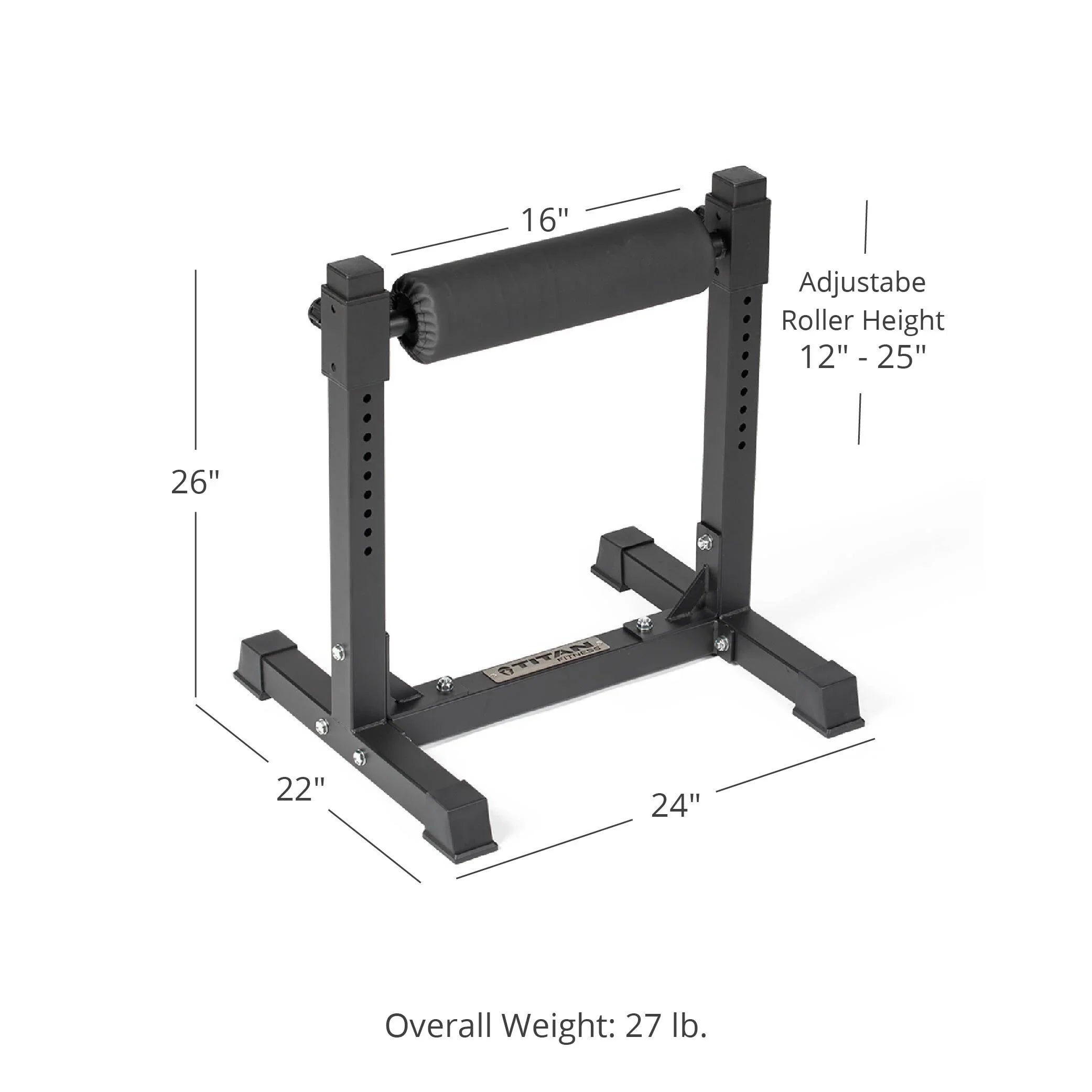 Rodillo para sentadillas en una pierna Titan Fitness, dispositivo de entrenamiento autónomo especialmente diseñado para la parte inferior del cuerpo y las sentadillas búlgaras.