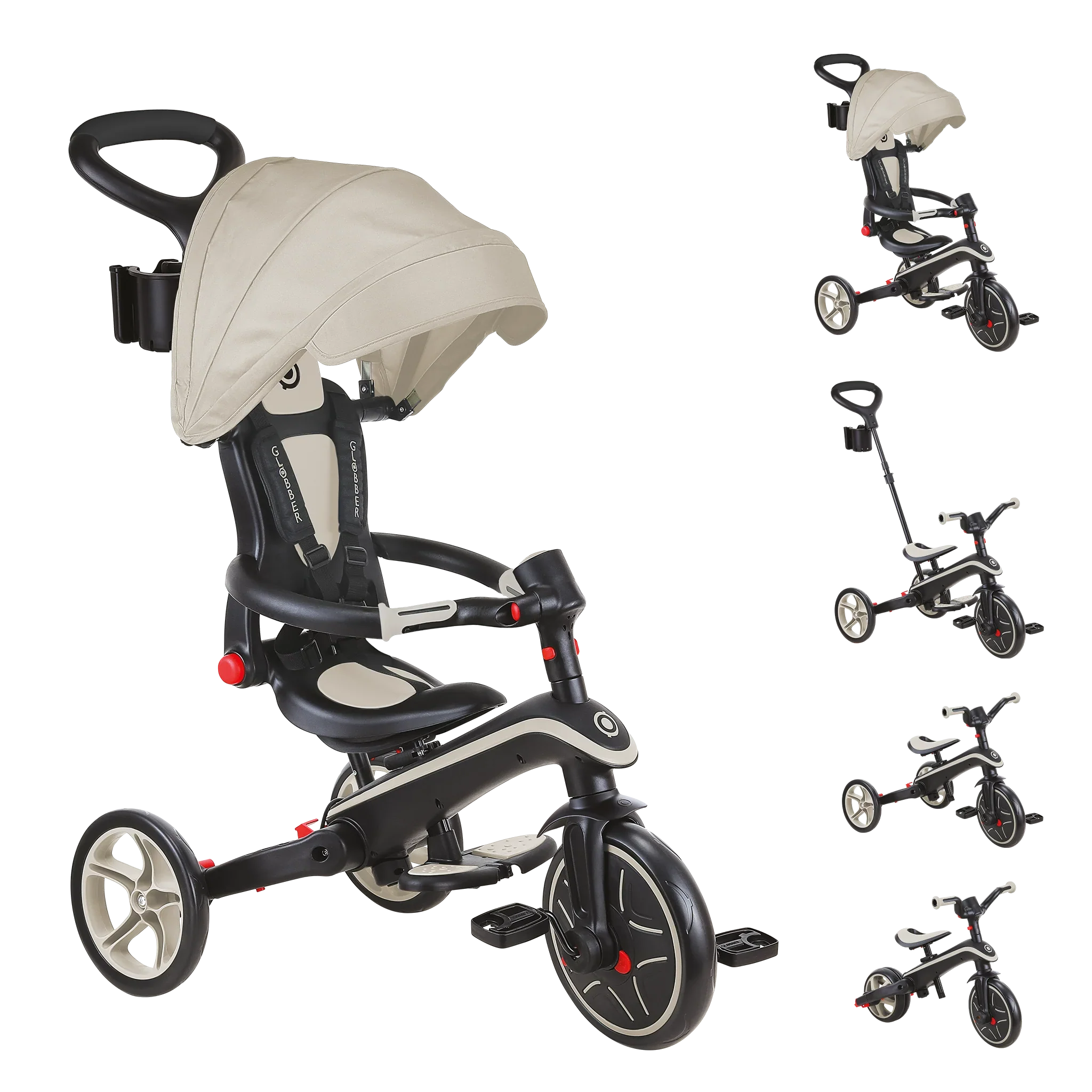 2025 Triciclo Plegable Globber EXPLORER 4 en 1 con Asa Parental