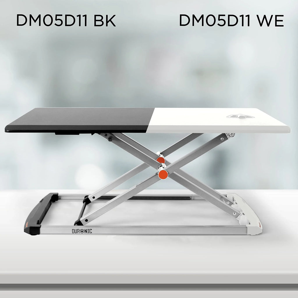 2025 Duronic Escritorio ajustable DM05D11 WE (blanco) | Estación de trabajo de escritorio con altura regulable | Superficie 74 x 43 cm | Ajuste de altura de 5 a 40 cm | Compatible con PC, ordenador o portátil | Convertidor ergonómico de escritorio