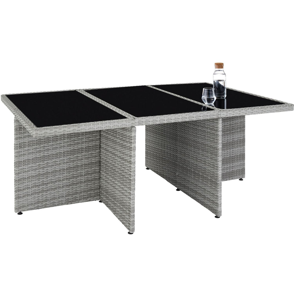 Conjunto De Ratán Sintético Nueva York - Gris Claro