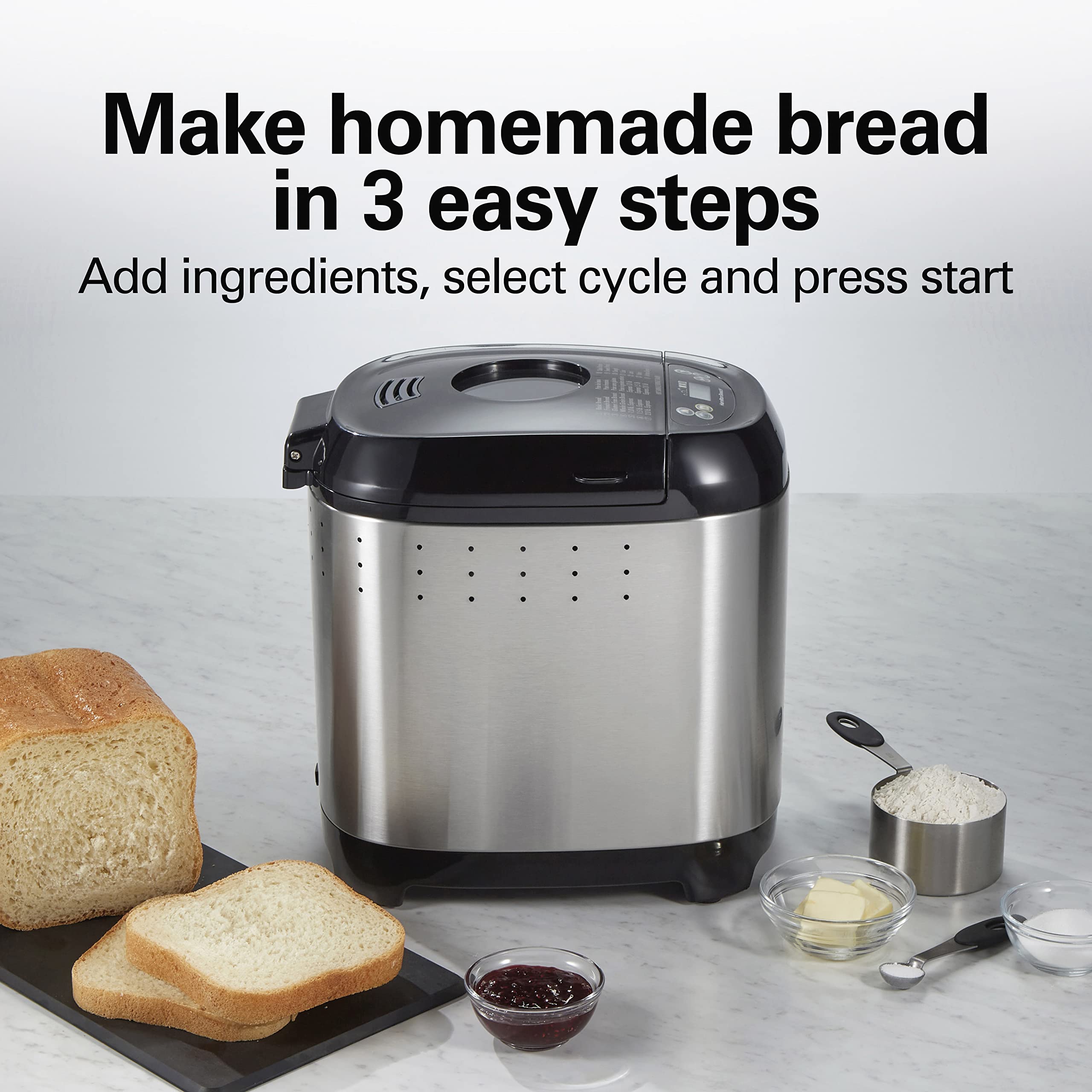 2025 Hamilton Beach Máquina de Pan sin Gluten de Acero Inoxidable 29985