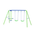 Columpio Doble Balancín Infantil Para Jardín + 3 Años Juego Para Niños De Metal Outdoor Toys 280x140x180 Cm Carga 45 Kg