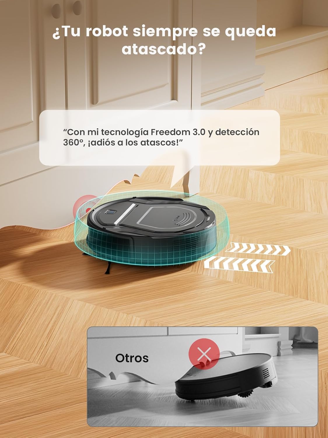Robot Aspirador LEFANT M210 Pro 2200Pa, 120 Minutos de Autonomía, WiFi/App/Alexa, Sensor Mejorado Anti-Colisión y Anti-Caída, Navegación Inteligente, Delgado y Silencioso, 6 Modos de Limpieza