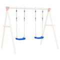 Columpios Con Cuerdas 2 Unidades Polietileno Azul 37x15 Cm Vidaxl