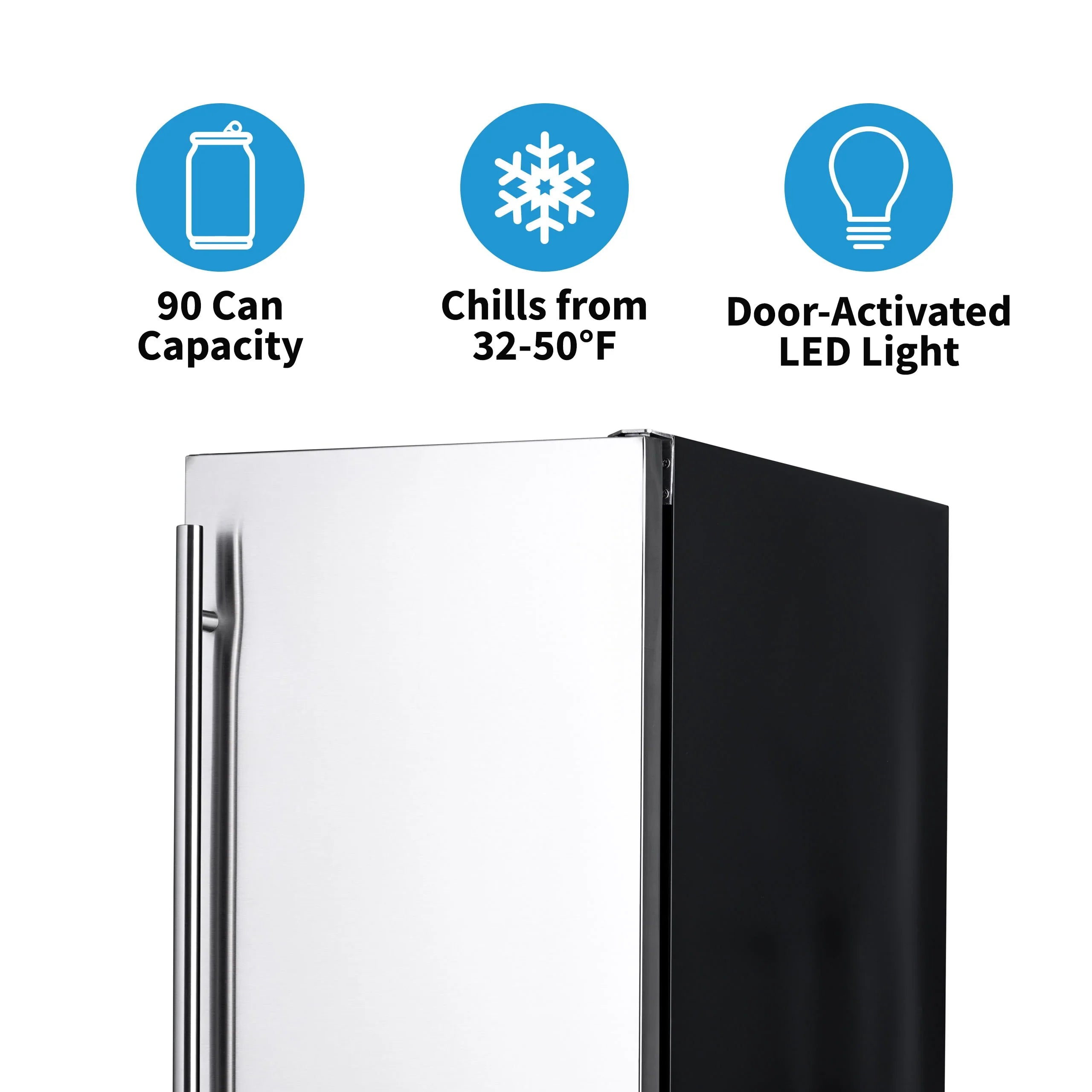 2025 Newair® Refrigerador Empotrable para Exteriores – 90 Latas – 15 Pulgadas