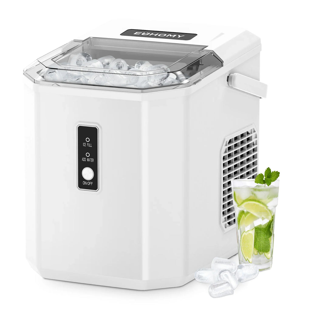 2025 Máquina de hielo de encimera EUHOMY – 12 kg/24 h, portabilidad incomparable