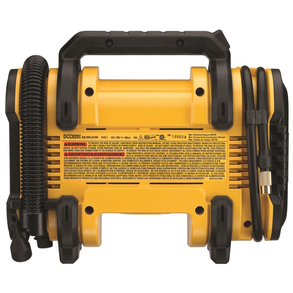 2025 Inflador 20V MAX DCC020IB (Versión sin batería)