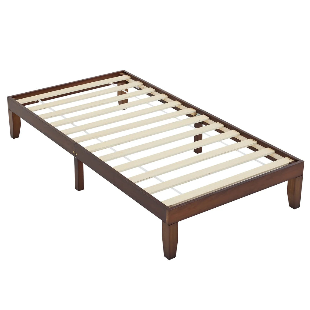 2025 Estructura de cama individual de madera con acabado marrón – diseño robusto y sencillo, 197,2 x 96,5 x 30,5 cm – ideal para habitación infantil.