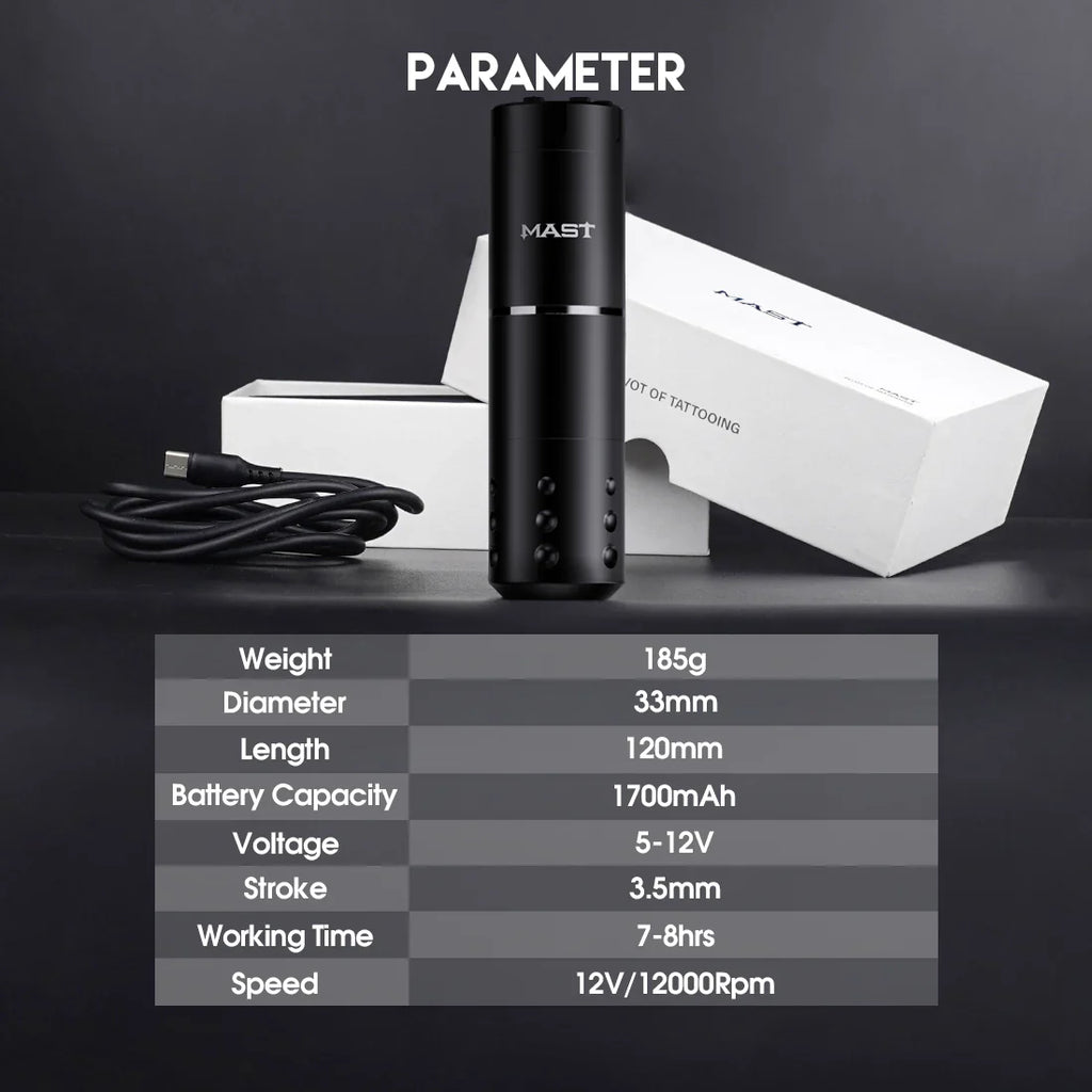 Máquina de Tatuaje Inalámbrica Mast A1 de Nueva Generación con Recorrido de 3.5 mm