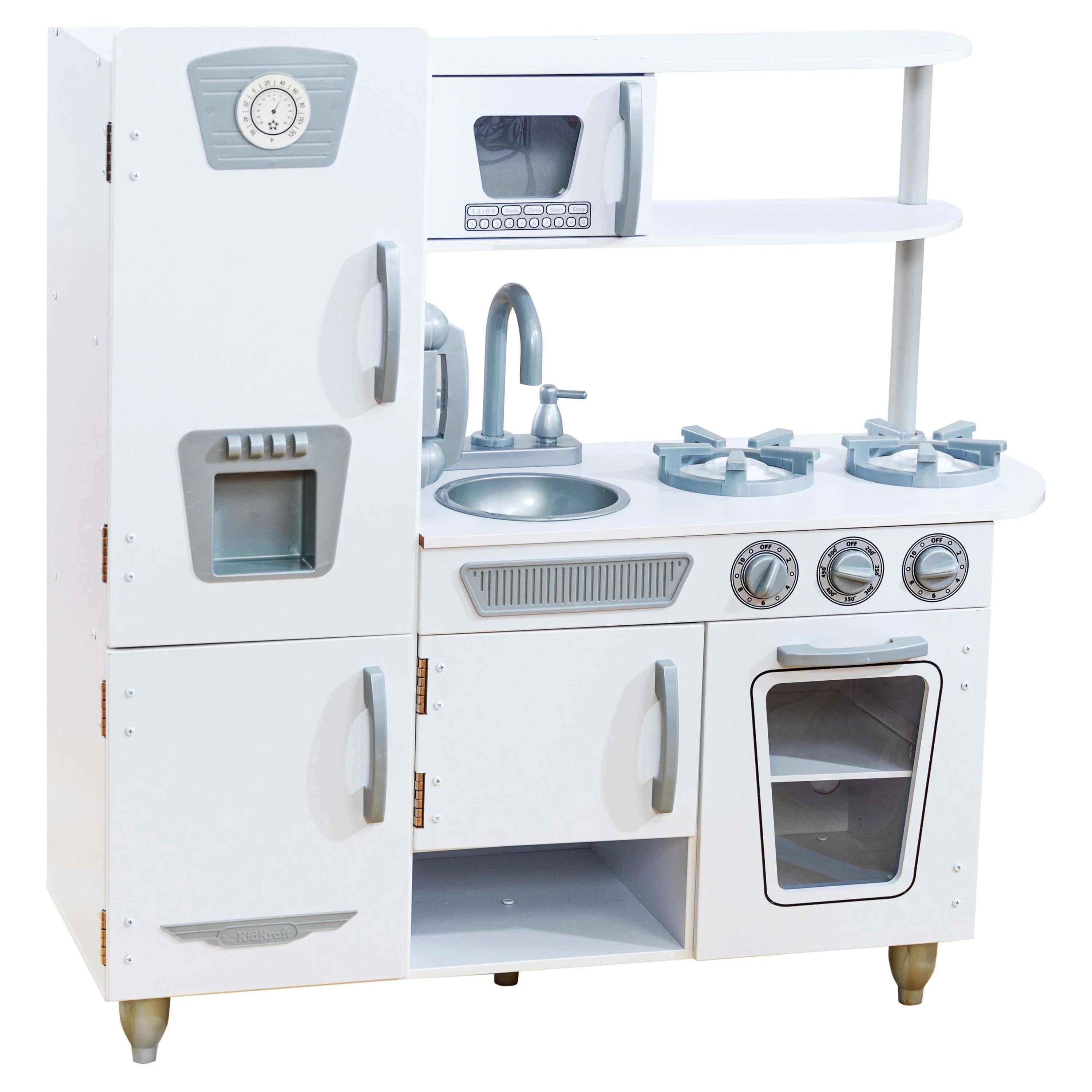 Cocina de Juguete KidKraft Vintage de Madera Blanca con Fabricador de Hielo y Teléfono de Juguete