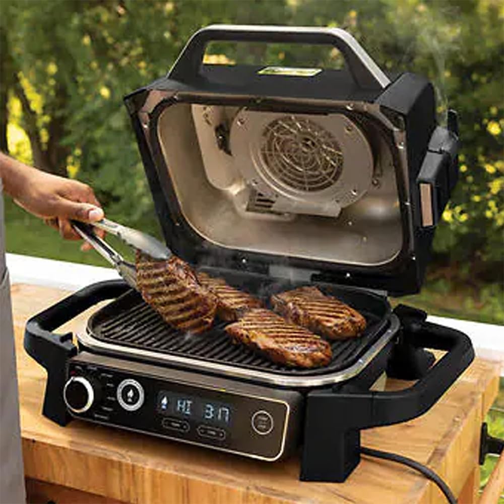 2025 Parrilla y Ahumador Profesional para Exteriores, Termómetro Integrado, Parrilla Principal 7 en 1, Ahumador BBQ, Freidora de Aire, Horno, Deshidratador, Parrilla, Pellet de Leña, Portátil, Eléctrica