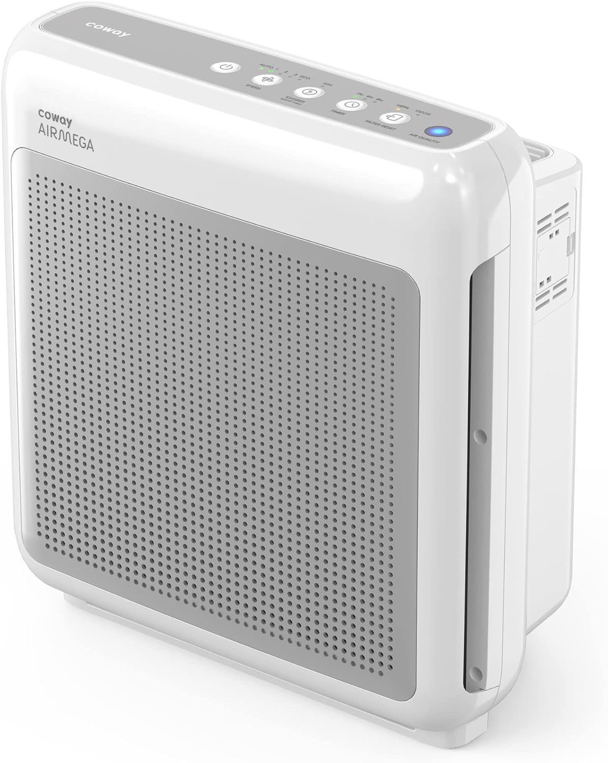 Purificador True HEPA con Monitoreo de Calidad de Aire, Modo Automático, Temporizador, Indicador de Filtro y Modo Eco, 16.8 x 18.3 x 9.7 pulgadas, Blanco