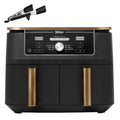 2025 Ninja Foodi MAX Freidora de Aire Doble Zona, 9,5 L, 2 Compartimentos, con Pinza, Recubrimiento Antiadherente, Cestas Aptas para Lavavajillas, 6 en 1, Exclusividad Amazon, Cobre/Negro AF400EUCP