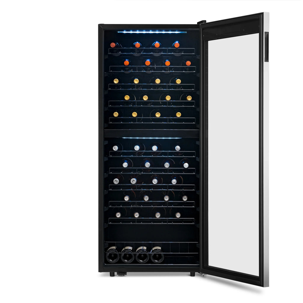 2025 Refrigerador de Vinos Independiente Newair® de Acero Inoxidable – 98 Botellas – 23" con Doble Zona
