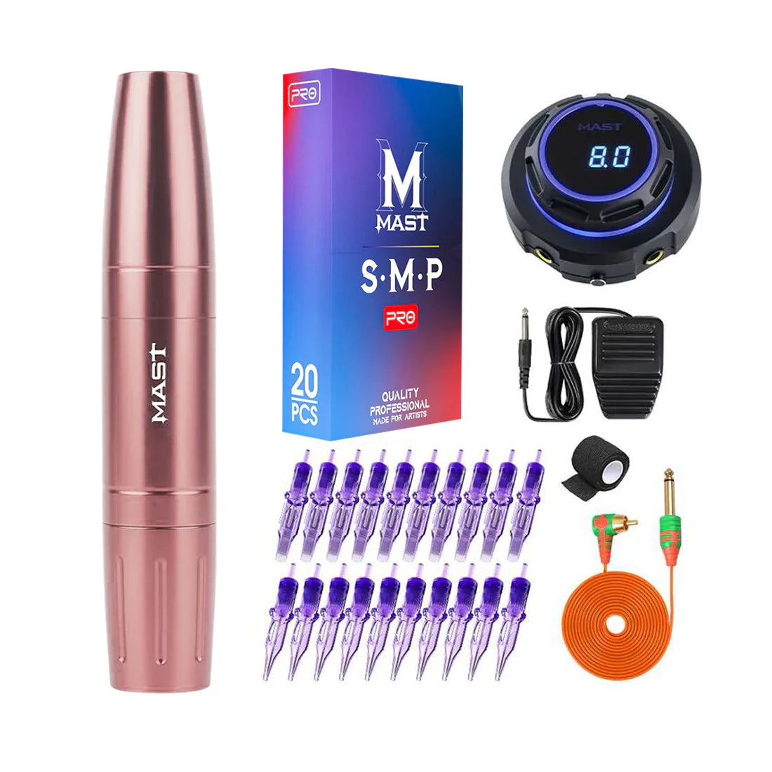 Kit de Tatuaje Dragonhawk Mast Magi Pen con Fuente de Alimentación Mast Halo y Cartuchos