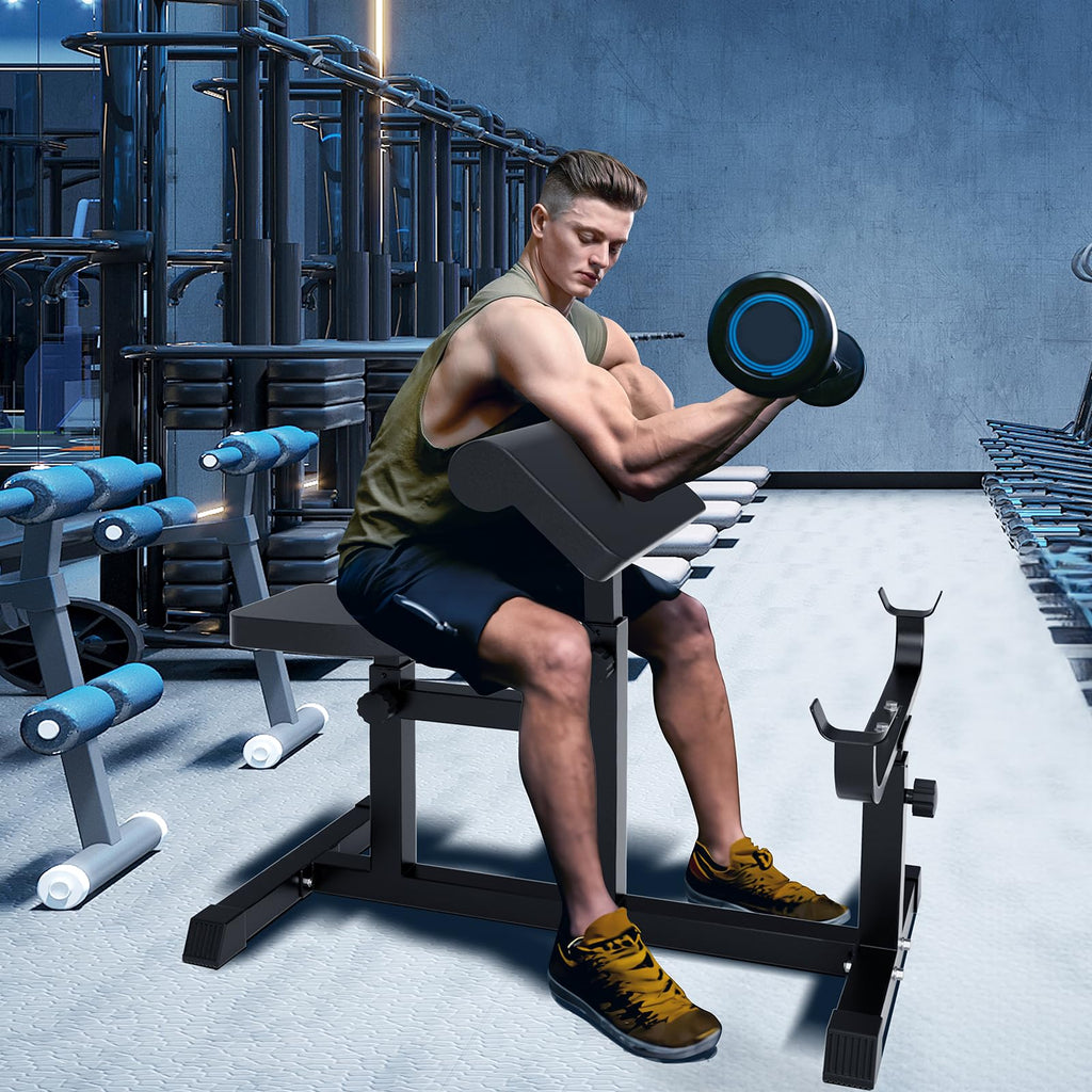 Uboway Banco de Curl Predicador Ajustable para Entrenamiento de Fuerza