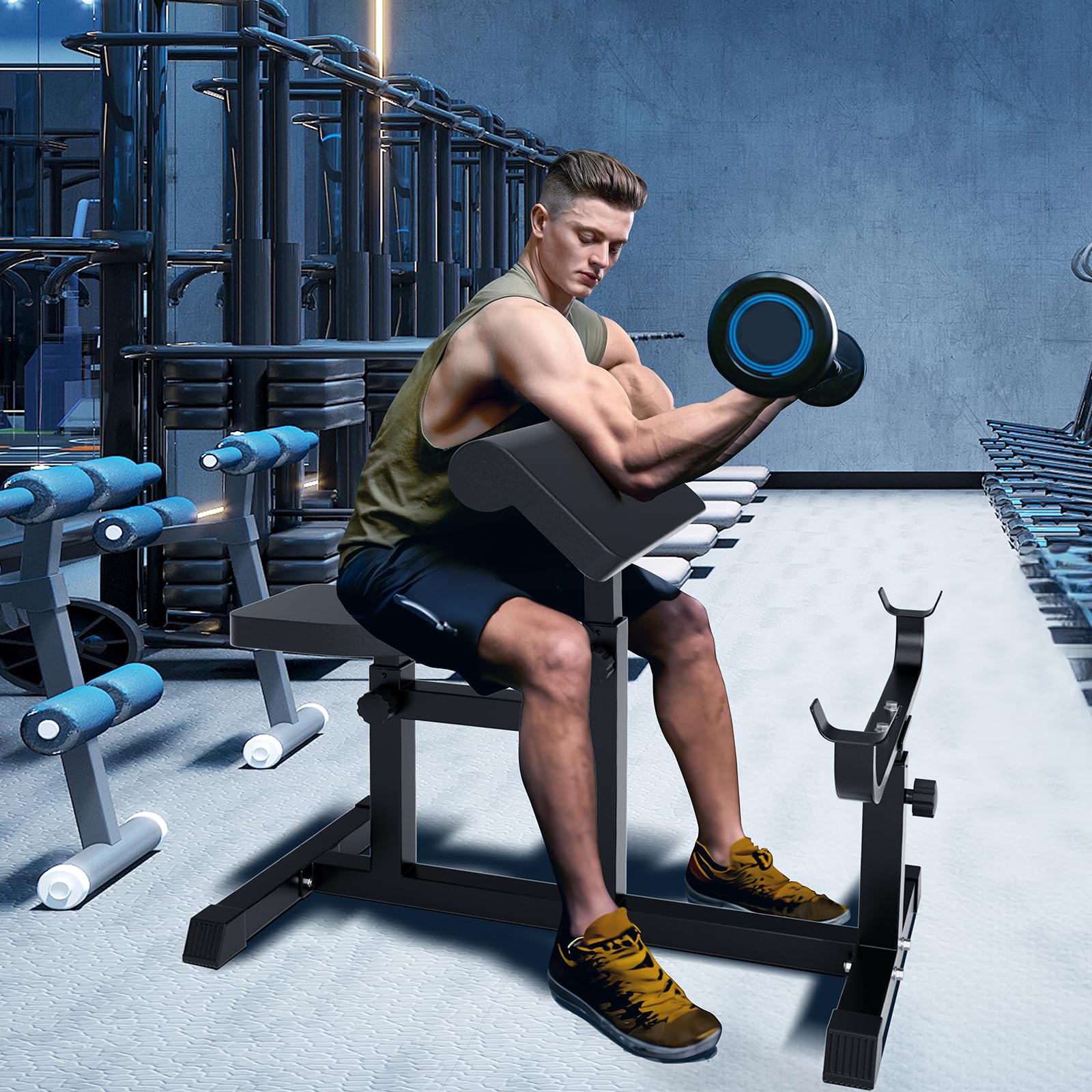 Uboway Banco de Curl Predicador Ajustable para Entrenamiento de Fuerza