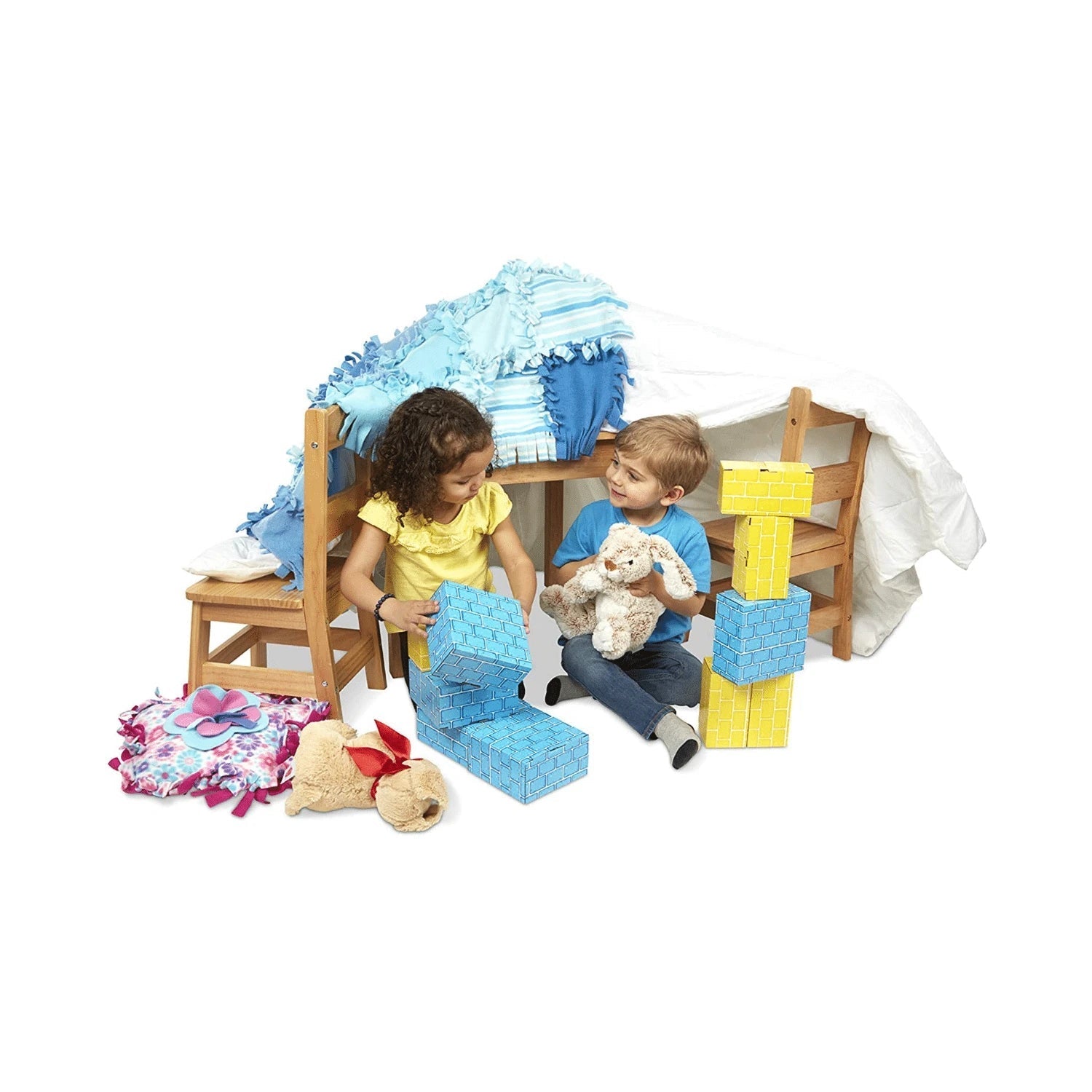 Melissa & Doug Mesa de Madera y 2 Sillas, Rubio