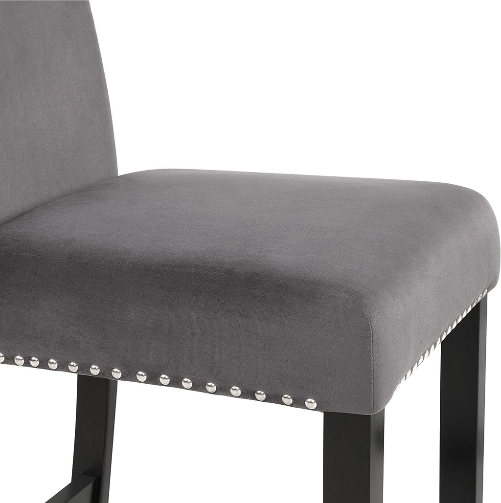 2025 New Classic Furniture Celeste Set de Comedor de 5 Piezas con Mesa Redonda de Mármol Sintético y 4 Sillas, 42 Pulgadas, Gris