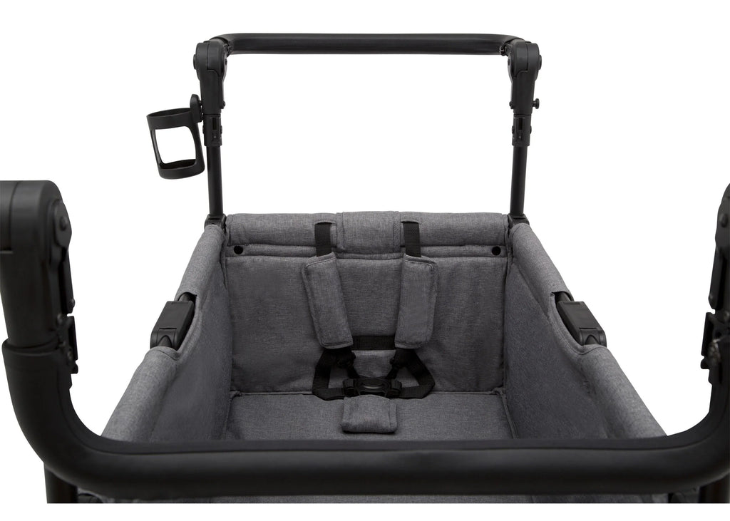 2025 Jeep Wrangler Stroller Wagon de Delta Children – 3 Modos: Portabebés, Cochecito y Carrito, Suspensión, Capota UV, Compatible con Sillas de Auto, Almacenamiento Múltiple, Manillares Ajustables