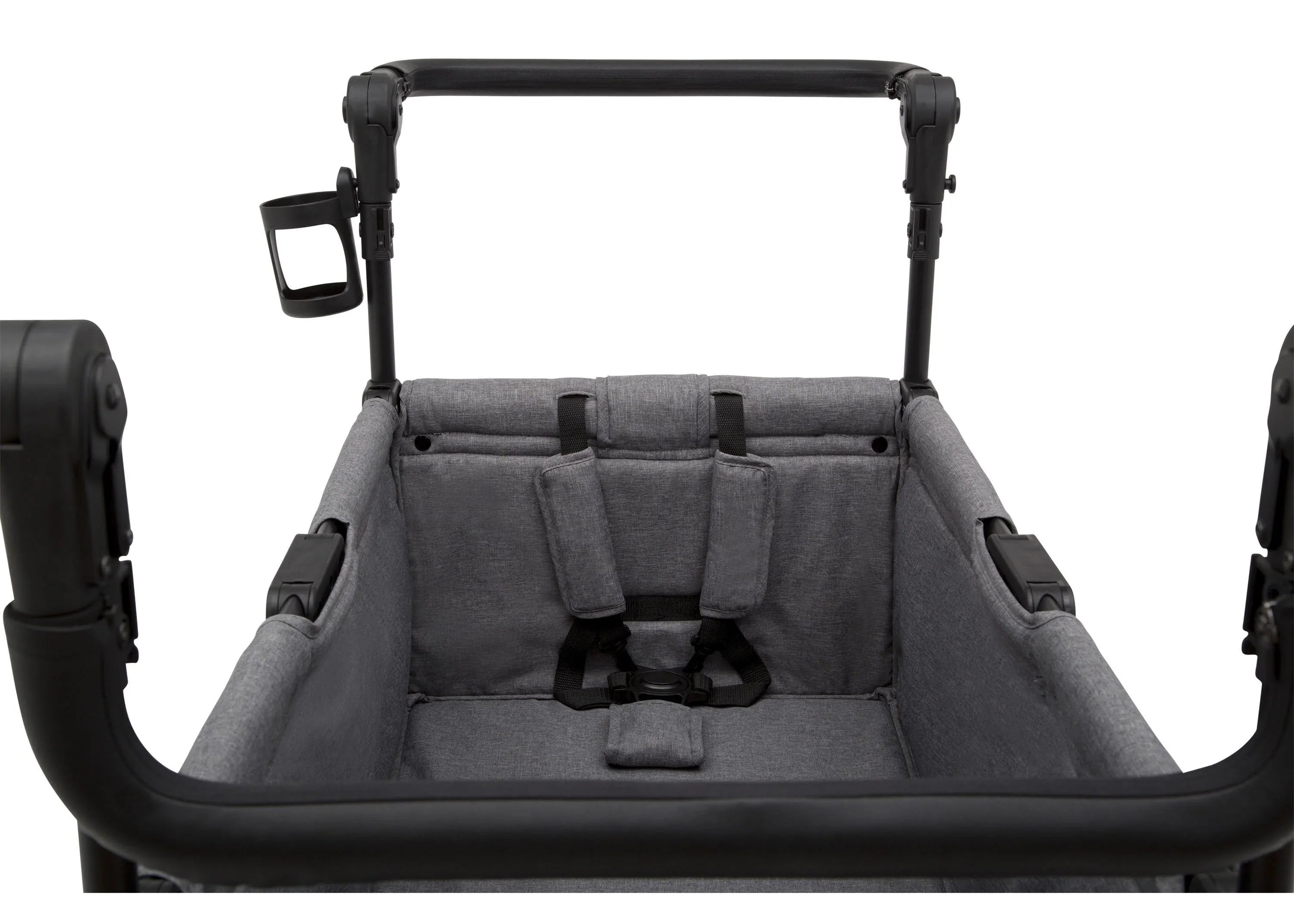 2025 Jeep Wrangler Stroller Wagon de Delta Children – 3 Modos: Portabebés, Cochecito y Carrito, Suspensión, Capota UV, Compatible con Sillas de Auto, Almacenamiento Múltiple, Manillares Ajustables