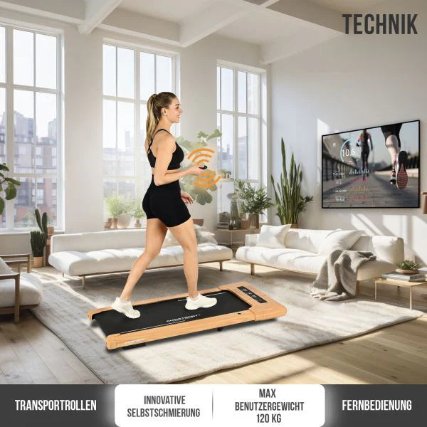2025 Caminadora Walking Pad 4.2 – Diseño elegante en madera (0–6 km/h), compatible con aplicaciones