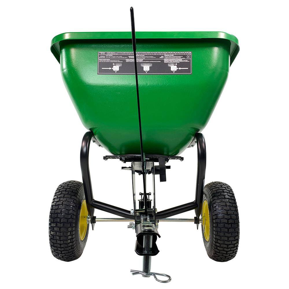 2025 Esparcidor Remolcable John Deere Difusor de 175 lb, Tolva de Polietileno Antióxido, Ajuste Universal