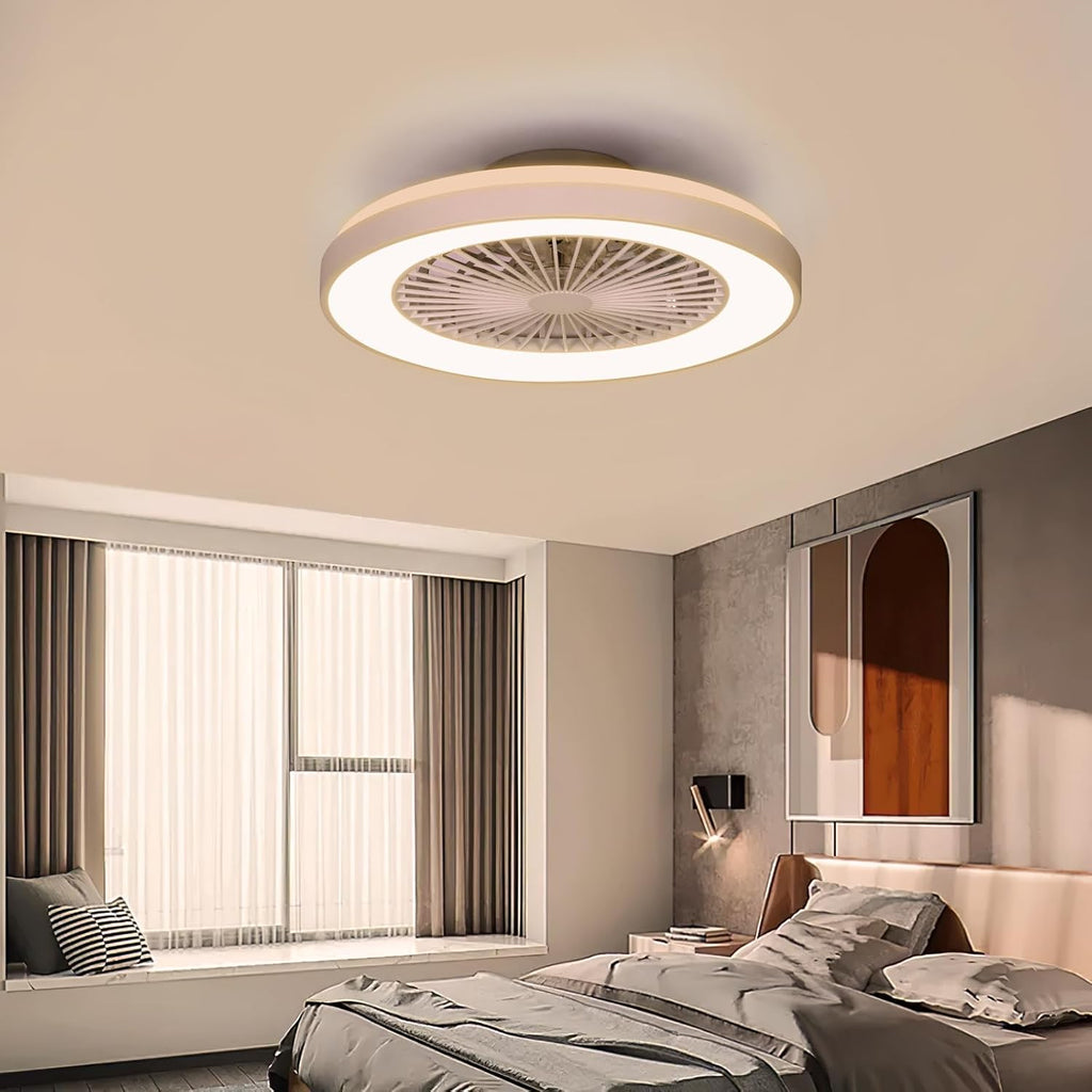 Ventilador de Techo Blanco activeallbrite, Motor DC 20W, Velocidad del Viento Ajustable con Control Remoto, Adecuado para Dormitorio y Habitación Infantil