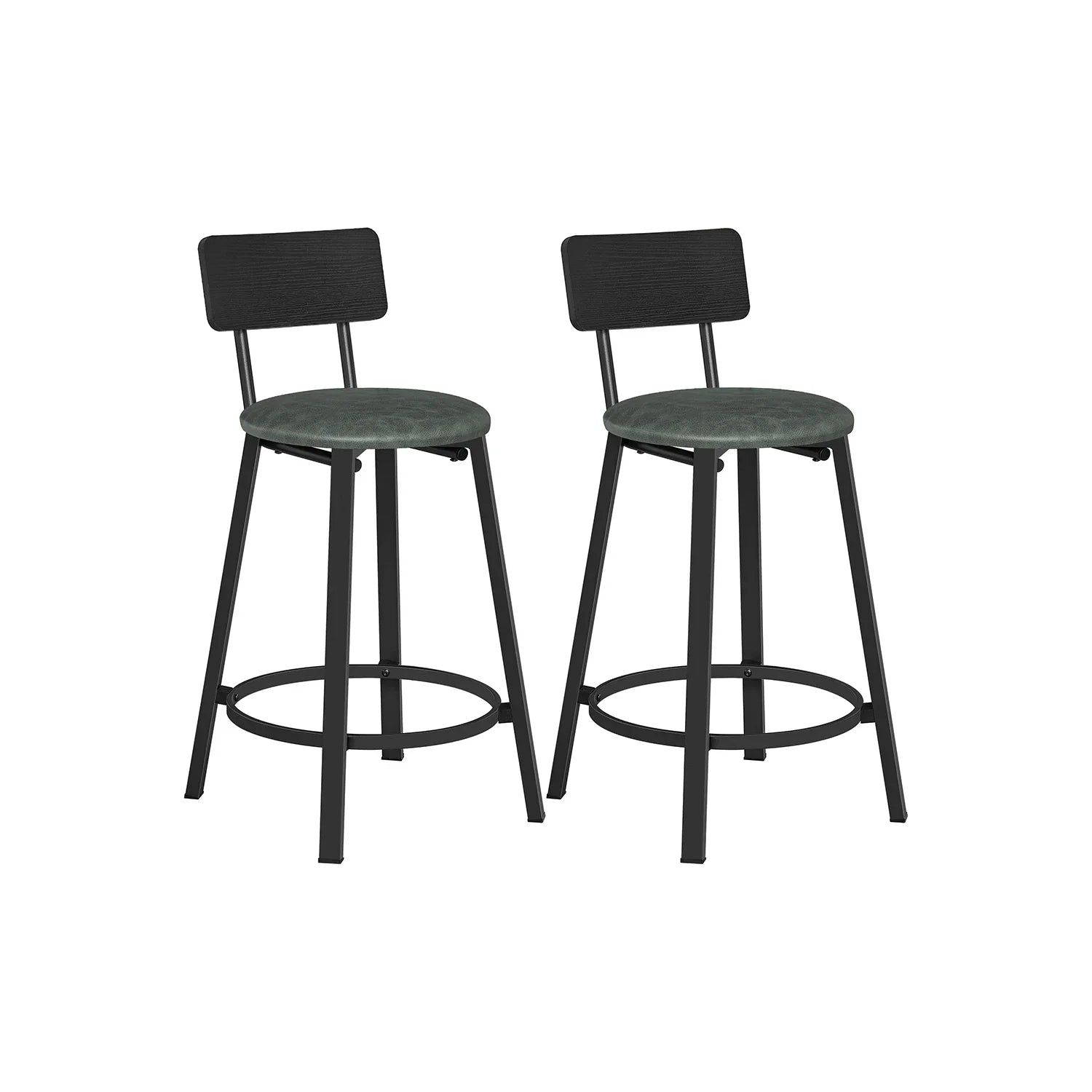 Taburetes de Bar de Barra Tapizados de PU Taburete Alto con Reposapiés