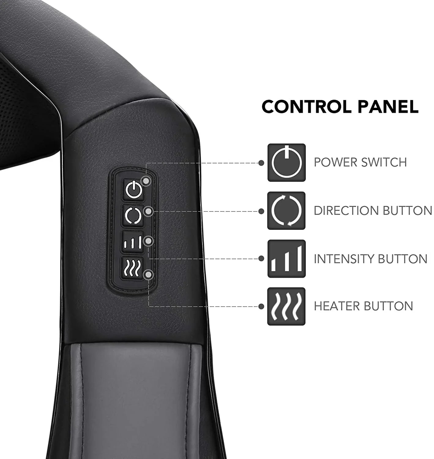 2025 Naipo MGS-801 – Masajeador Shiatsu 3D para Espalda y Cuello con Calor, Masaje Profundo de Amasamiento para Espalda, Hombros, Pies y Piernas (Gris)