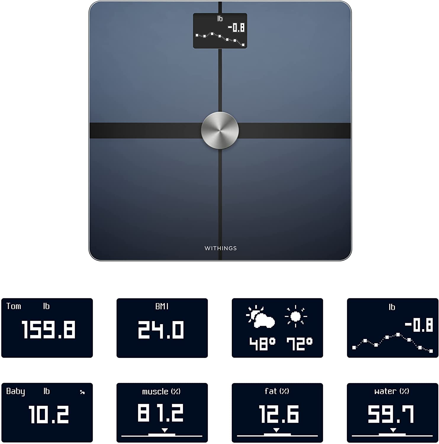 Withings Body+ - Báscula Digital Wi-Fi Inteligente con Sincronización Automática con la App del Smartphone