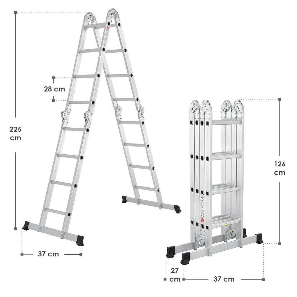 2025 Escalera multifuncional de aluminio 3,6 m – Versátil, estable y compacta