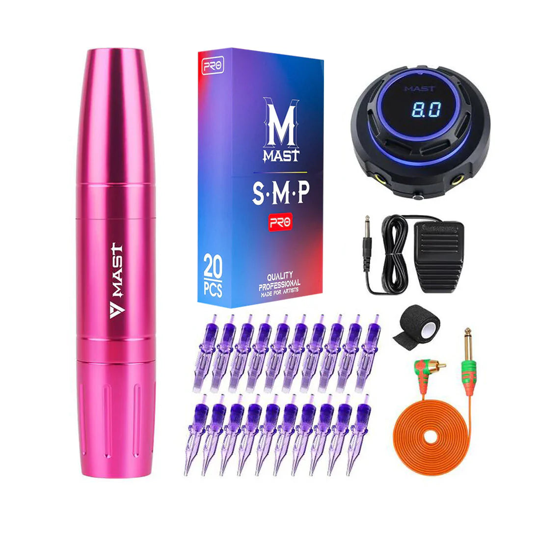 Kit de Tatuaje Dragonhawk Mast Magi Pen con Fuente de Alimentación Mast Halo y Cartuchos