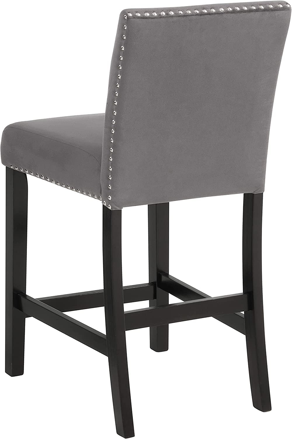 2025 New Classic Furniture Celeste Set de Comedor de 5 Piezas con Mesa Redonda de Mármol Sintético y 4 Sillas, 42 Pulgadas, Gris